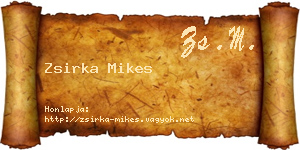 Zsirka Mikes névjegykártya